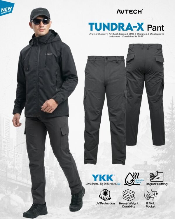 AVTECH - Celana Panjang Pria Wanita Cargo Gunung Outdoor Lifestyle Heavyweight Tebal Reguler Fit - TUNDRA-X