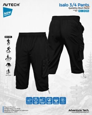 AVTECH - Celana Pendek Cargo 3/4 Pria Wanita Olahraga Running Jogging Trekking Outdoor Quickdry - ISALO