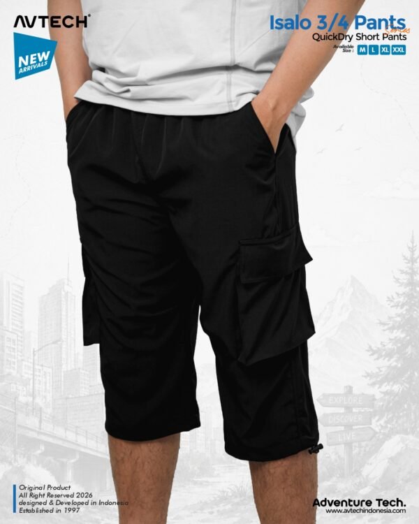 AVTECH - Celana Pendek Cargo 3/4 Pria Wanita Olahraga Running Jogging Trekking Outdoor Quickdry - ISALO