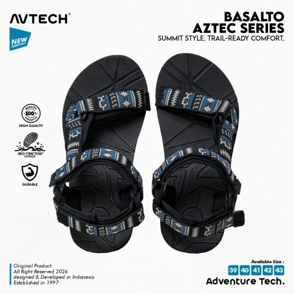 AVTECH - Sandal Gunung Hiking Outdoor Adventure Trekking Travel Harian - BASALTO AZTEC SERIES
