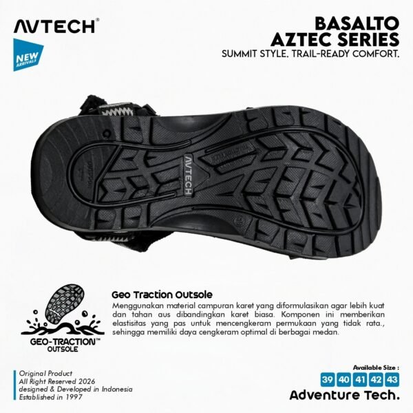 AVTECH - Sandal Gunung Hiking Outdoor Adventure Trekking Travel Harian - BASALTO AZTEC SERIES
