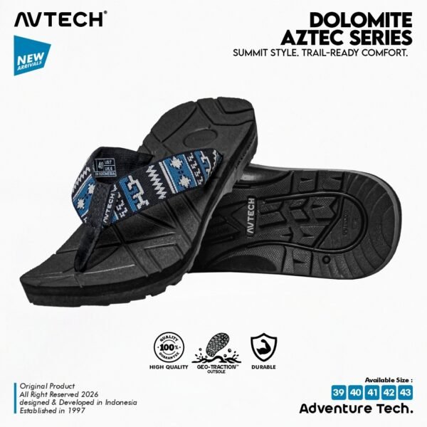 AVTECH - Sendal Gunung Hiking Outdoor Adventure Travel Jepit Harian - DOLOMITE AZTEC SERIES